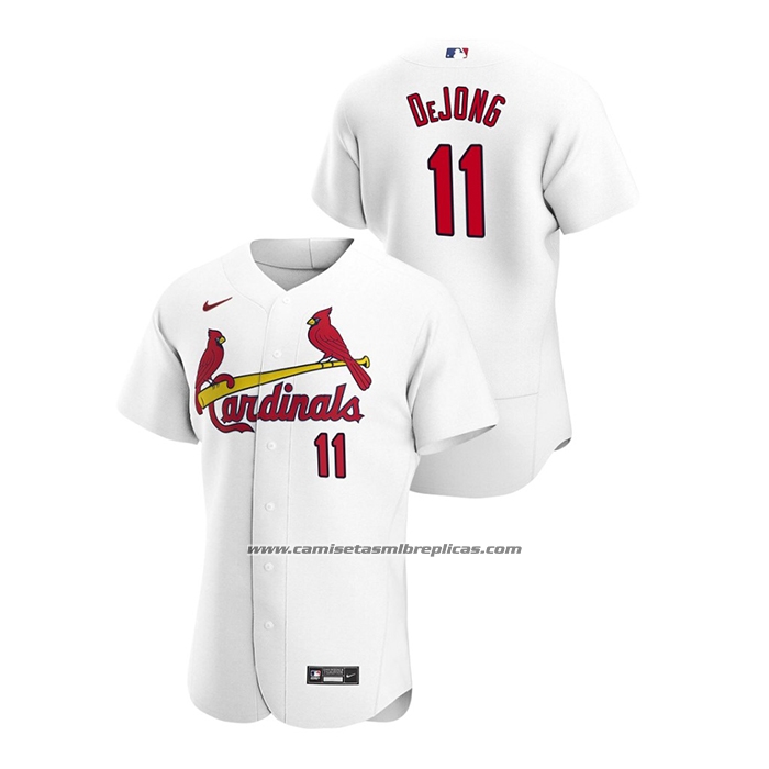 Camiseta Beisbol Hombre St. Louis Cardinals Paul Dejong Autentico 2020 Primera Blanco